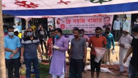 বড়লেখায় ‘ফ্রি সবজি বাজার’ নিয়ে মানুষের পাশে উপজেলা ছাত্রলীগ